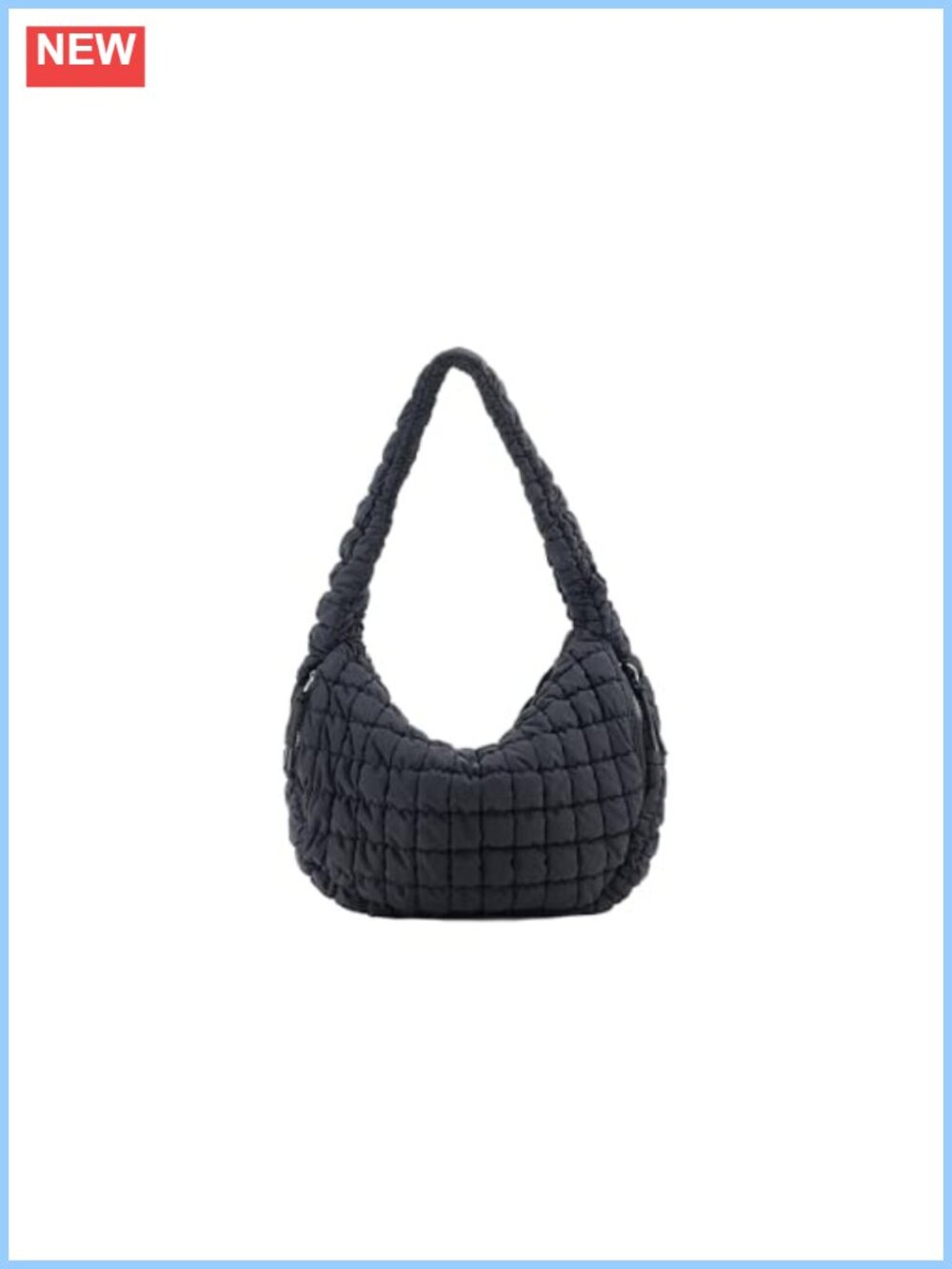 Quilted Nylon Puffer Tote Bag Large Crossbody Shoulder Bag Travel Work